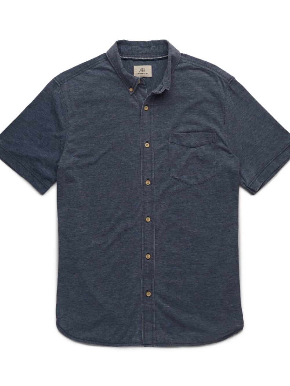 Surfside Supply Navy Burnout Knit Button Up Short Sleeve Shirt/10420